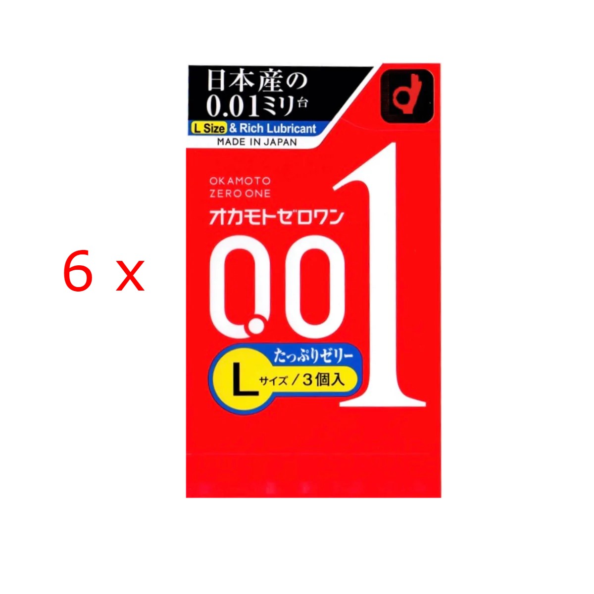 Okamoto 0.01mm rich jelly L size 3 pcs x 6 Set