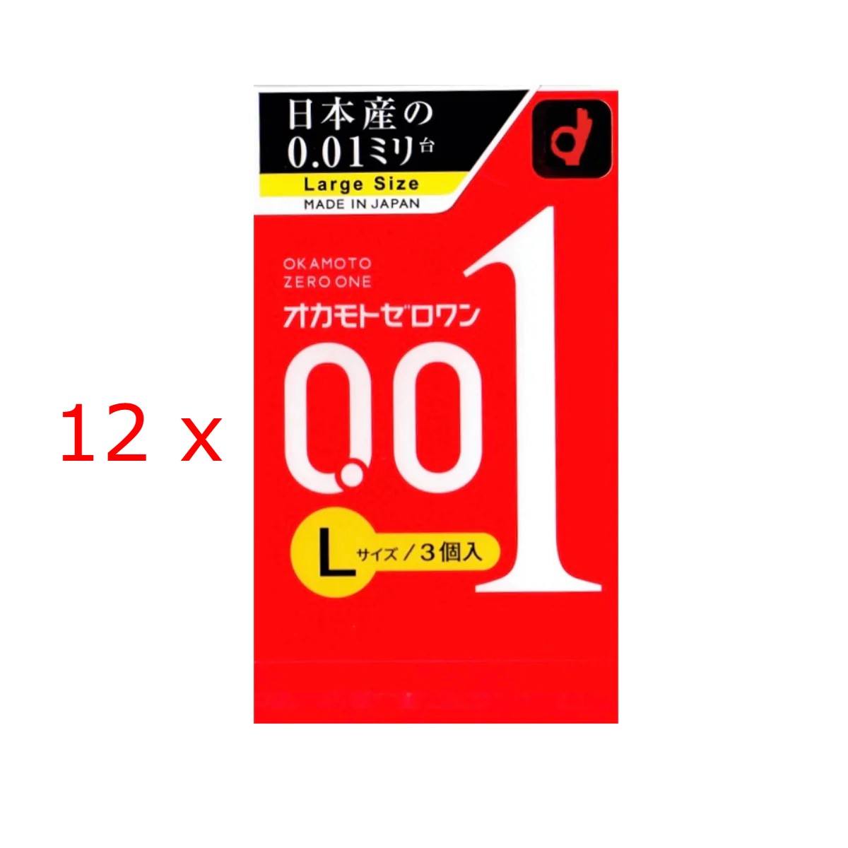 0.01mm Okamoto 3 pcs x 12 Set (L Size)