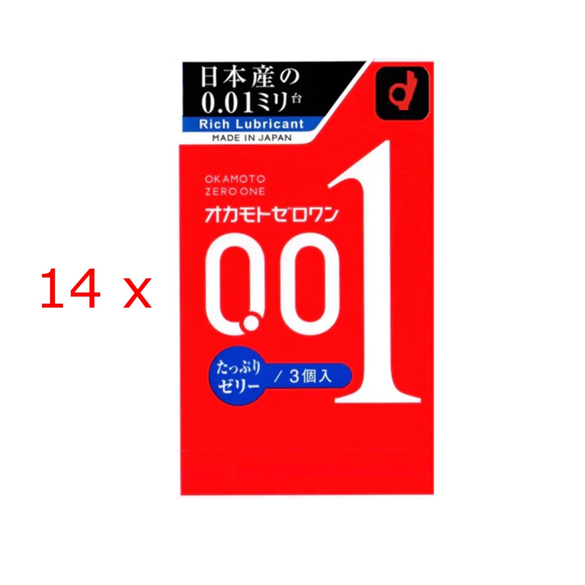 0.01mm Okamoto 3 pcs Extra Lube (Regular Size) x 14 Set